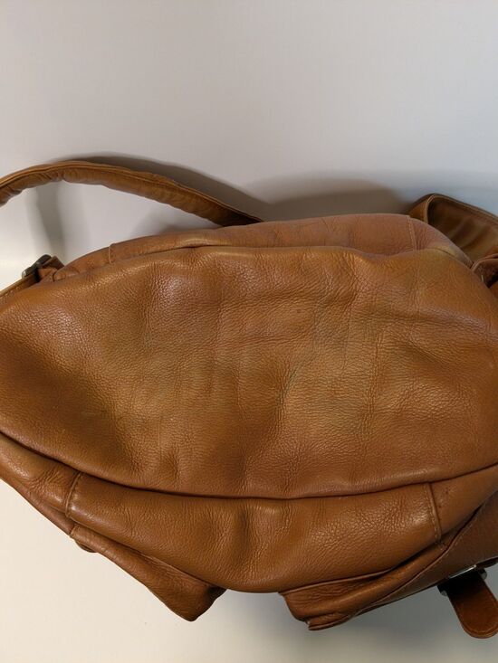 Piel Leather Backpack Large Brown Cognac Flap Buckle Unisex Work Travel Bag main image 8
